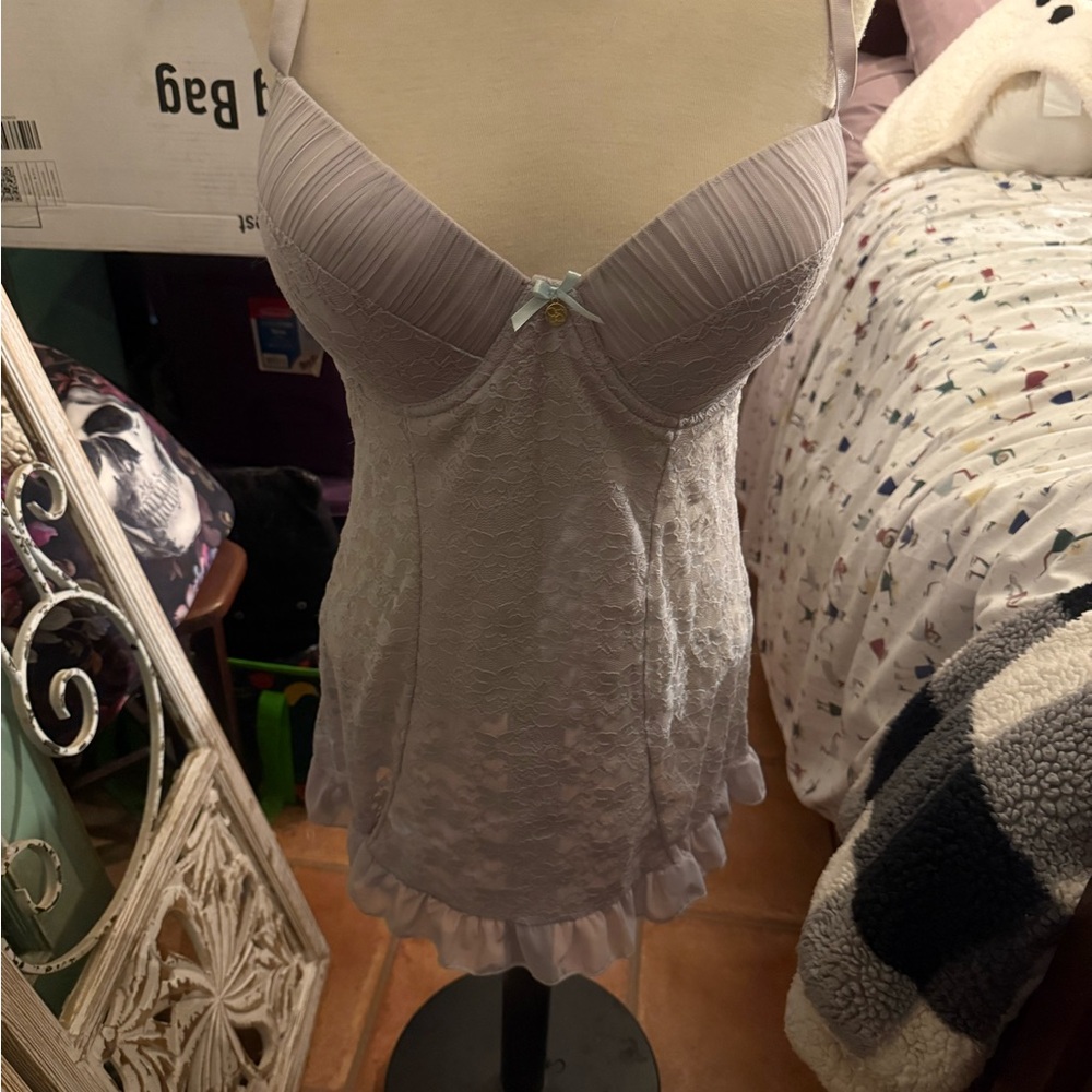 Jessica Simpson Purple Chemise with Elegant Lace